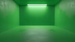 A green screen background offering versatility for digital compositing and various creative projects.