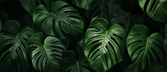 Monstera leaves background