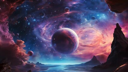 Wall Mural - planet with space