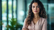 © Immersive Dimension - Confident Latina Businesswoman Standing in Office and Looking at Camera. Latina Woman CEO And Entrepreneur