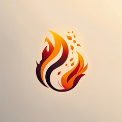 Poster - fire logo design illustration