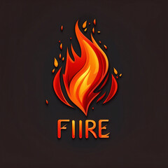 Sticker - fire logo design illustration