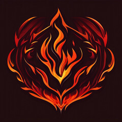 Poster - fire logo design illustration