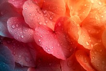 Love Blooms On Valentine's Day As Dew-covered Petals Glisten In Bright Pastel Hues, Nourished By The Refreshing Droplets Of Water