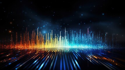 Wall Mural - IT Data and Information show in Modern Particles Energy Flow, Background, Wallpaper