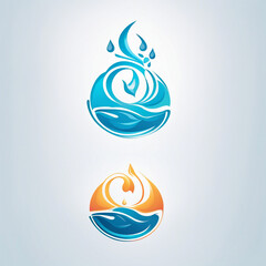 Wall Mural - water logo design illustration