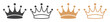 Set of crown icons. Queens or kings crown, royal crown. Princess crown. Vector. Eps10.