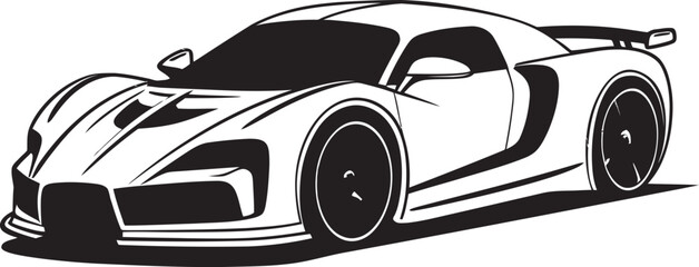 Velocity Vista Vector Icon for Modern Sportscar Sporty Serenity Line Art Emblem for Sportscar Design