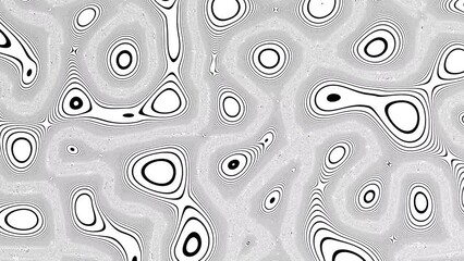 Poster - Abstract Waving black lines on white Background. Looping 4k animation of an abstract fractal digital lines background