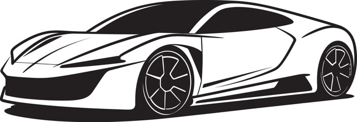 Aerodynamic Aesthetics Vector Icon for Sportscar Logo Adrenaline Rush Line Art Emblem for Modern Sportscar