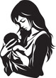 © BABBAN - Nurturing Grace Emblematic Design of Mother Holding Child Heartfelt Connection Mother and Baby Vector Logo