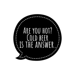 Canvas Print - ''Cold beer'' Quote Illustration