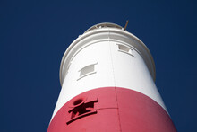 Close-up Of The Top Of Portland Bill Lighthouse, Dorset, UK