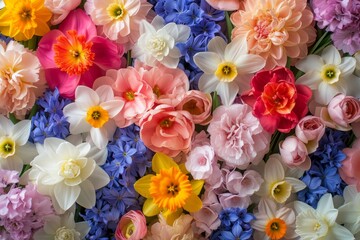 Sticker - Colorful floral spring wallpaper backdrop