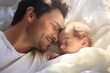 © ProPhotos - Capturing the essence of parenting, a close-up portrays the affectionate bond between father and toddler.
