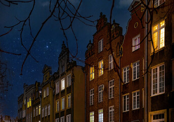 Poster - Night in the Old Town, Gdansk	