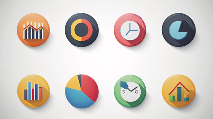 set of analytics icons