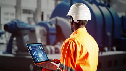 Canvas Print - Man Working In Power Plant Electricity