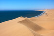 Sand dunes of the Namib Desert and the Atlantic Ocean, Sandwich Harbor, Namib Naukluft Park, Namibia, Africa