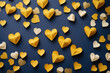 valentine hearts background yellow and blue