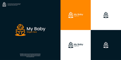 Wall Mural - cute baby logo design inspiration