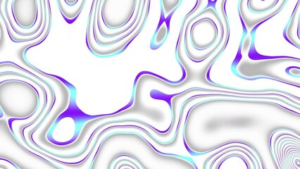 Poster - Distorted neon glowing lines abstract background on gray background. 4k loop
