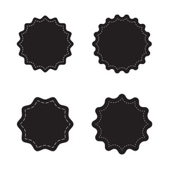 Poster - Set of vector starburst, Starburst badge shape, burst wave star, price label sticker sunburst badges. Simple flat style vintage labels, stickers, on white background
