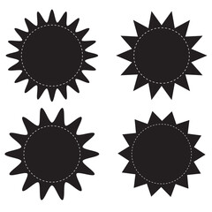 Poster - Set of vector starburst, Starburst badge shape, burst wave star, price label sticker sunburst badges. Simple flat style vintage labels, stickers, on white background