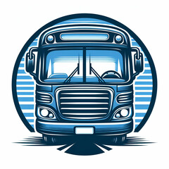 Wall Mural - Logo illustration of a school bus on white background