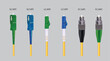 © marijaobradovic - Fiber optic cables UPC and APC connectors, vector