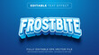 Editable text effect in blue frozen ice style