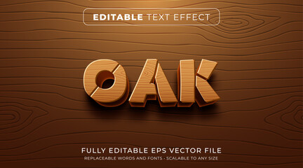 Wall Mural - editable text effect in wooden pattern text style