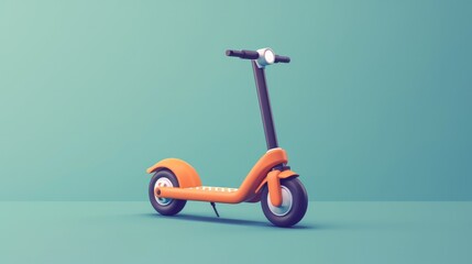 Electric kick scooter. 3d vector icon. Cartoon minimal style