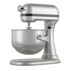Poster - Silver stand kitchen mixer, 3D rendering isolated on transparent background
