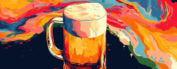 beer mug in the style of bold graphic compositions Generative AI