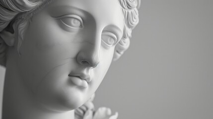 Poster - A close-up view of a woman statue. This image can be used for various purposes