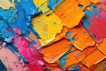 Poster - A close up view of a colorful paint palette. This image can be used for various art and creativity-related projects