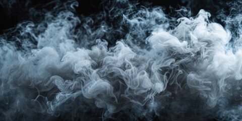 Poster - Close up view of smoke on a black background. Versatile image for various creative projects