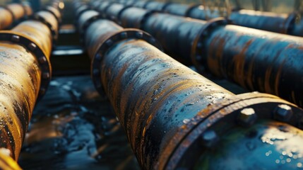Poster - A collection of pipes positioned closely together. Versatile image suitable for various applications