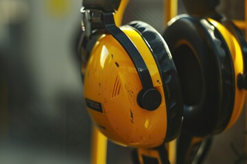 Aufkleber - Headphones displayed on a rack, suitable for various audio-related projects