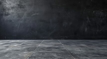 Aufkleber - A simple and minimalistic image of an empty room with a black wall and floor. Perfect for adding a modern and sleek touch to any design project