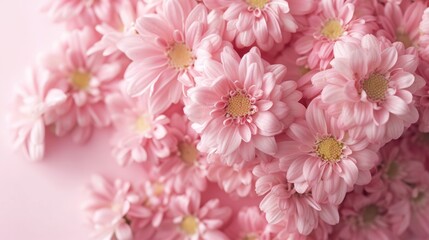 Poster - A close up view of a bunch of pink flowers. Perfect for adding a touch of color and beauty to any project