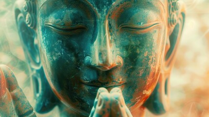 Poster - A close up view of a statue of a person. Suitable for various uses