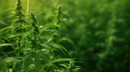 Poster - A close up view of a bunch of green plants. This image can be used to depict nature, gardening, or environmental concepts