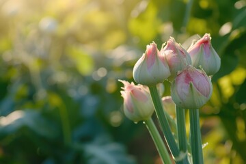 Poster - A close up shot of a bunch of pink flowers. Perfect for adding a touch of color and freshness to any project