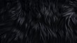 Deep black luxurious fur texture. Fur of black cat, puma, panther, fox, arctic fox, dog, bear. Animal skin design. Concept of luxury, softness, coziness, fashion background, monochrome elegance.