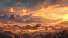 Wild West Beautiful Landscape With Mountains