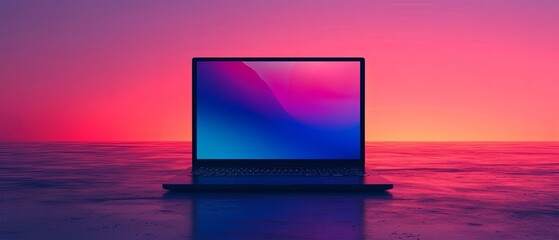 Poster - A laptop mockup, minimalistic