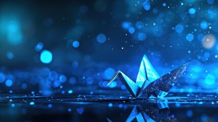 Paper Crane in Bokeh Design