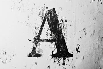 Leinwandbilder - A delicate sketch of a lone black letter against a stark white backdrop, evoking a sense of simplicity and depth in the world of art